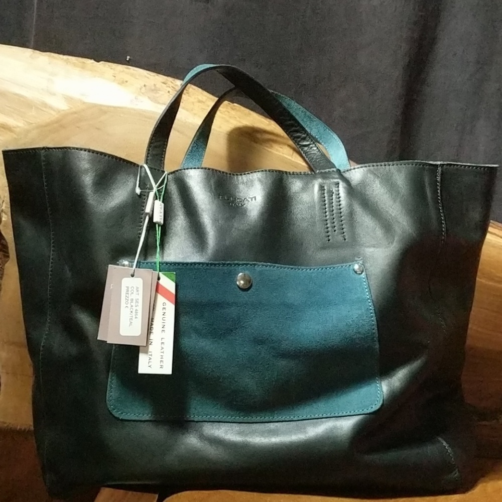 PULICATI ITALY Gorgeous Leather & Suede Tote Bag